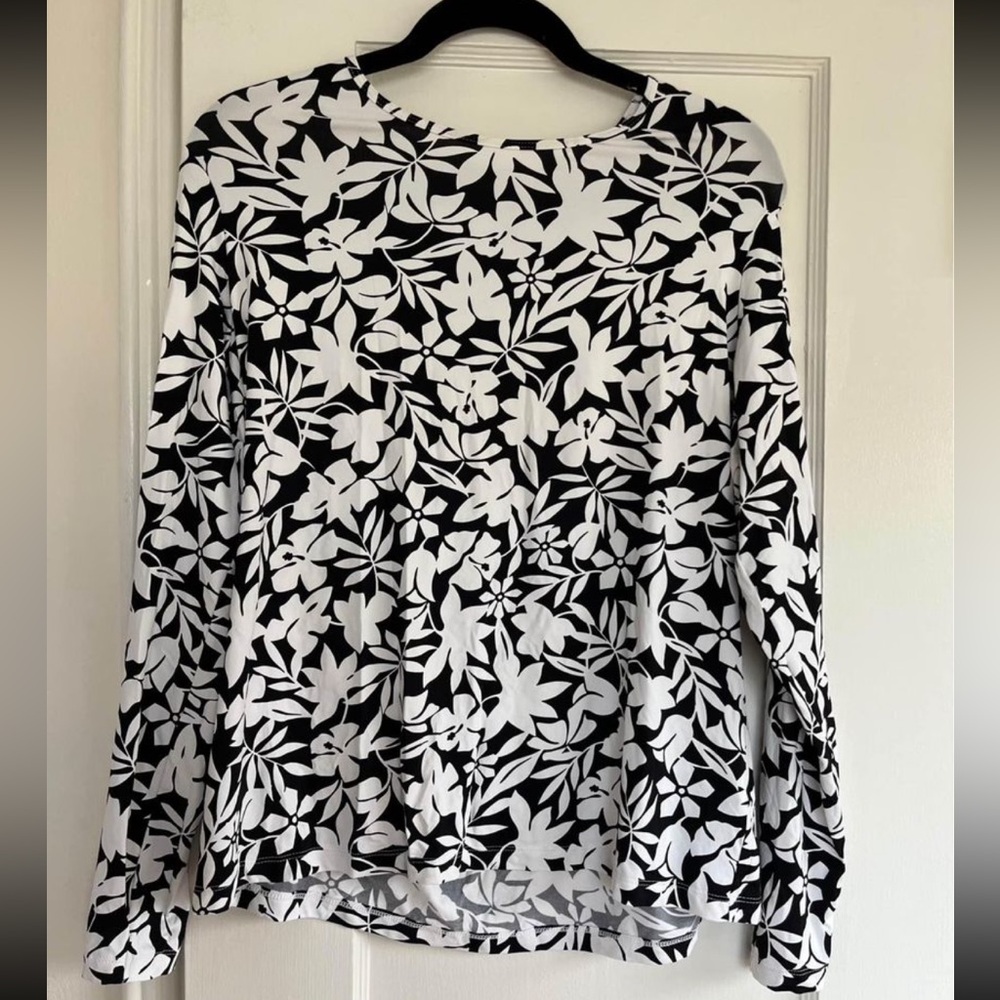 Lands End, floral swim shirt, size large